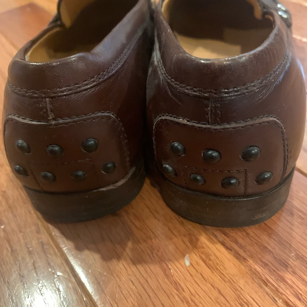 Tods Brown Leather Loafers Shoes Women's Size 8 - Picture 3 of 5